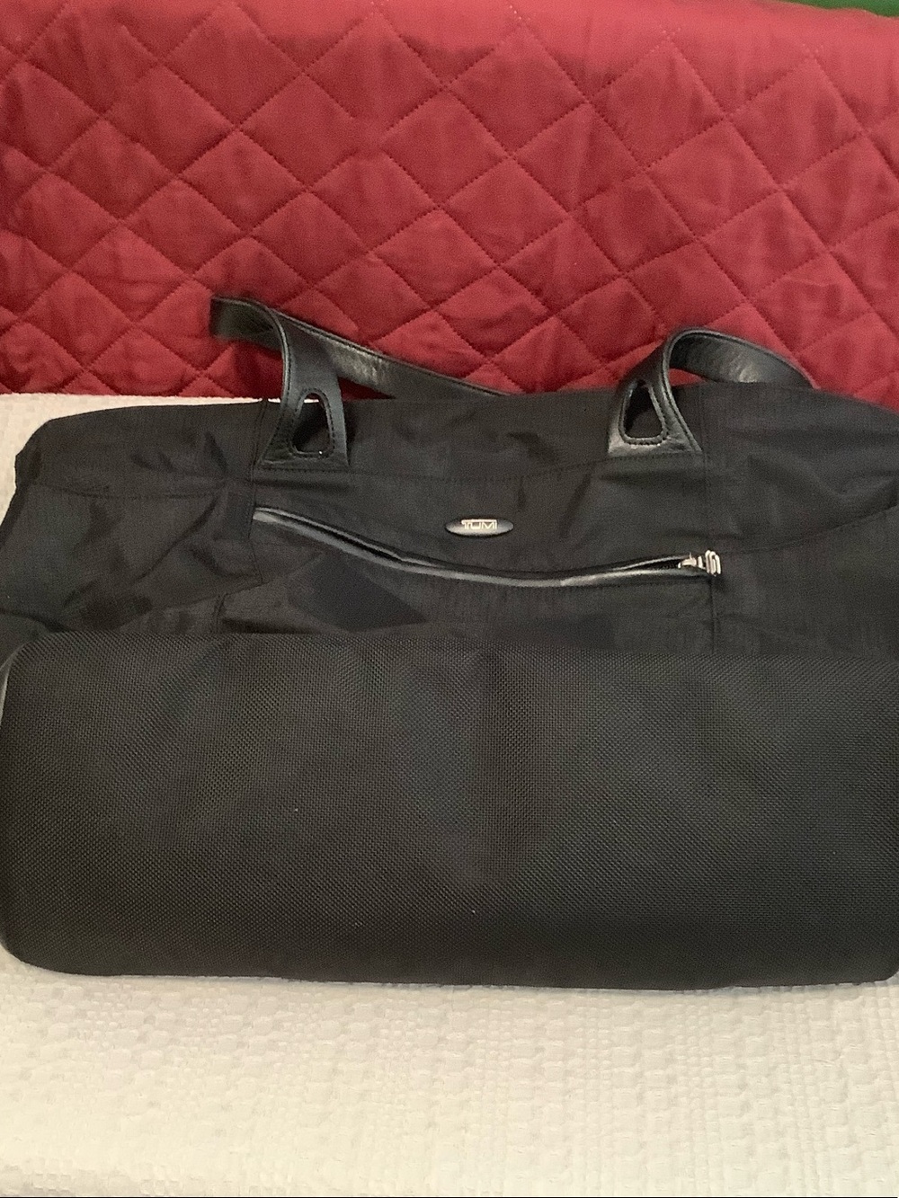 Tumi Black Nylon Tote with Leather Handles - Picture 10 of 13